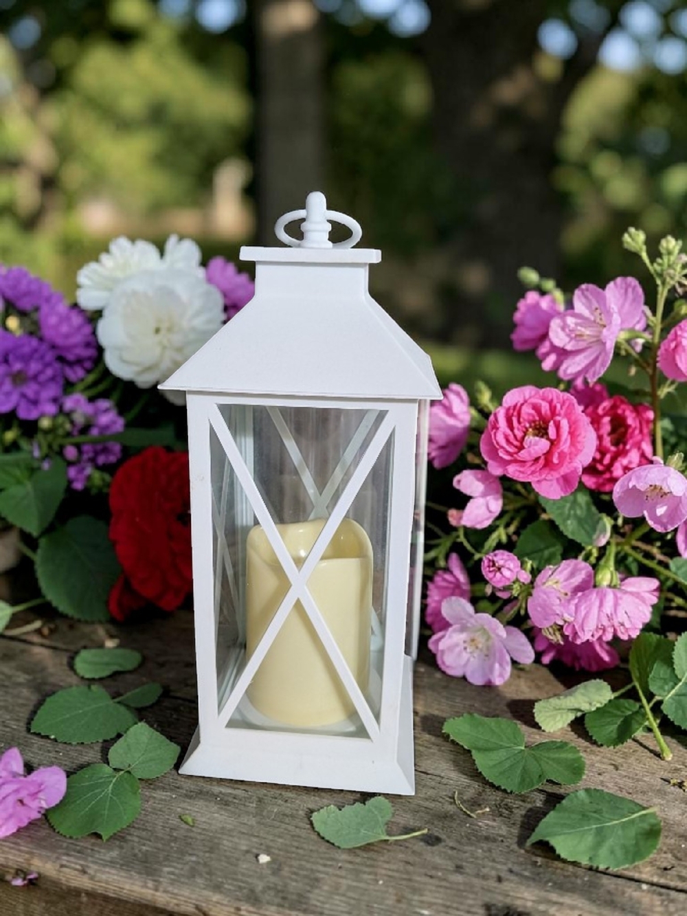 5 White Decorative Lantern with LED Candle - Unbranded. Only Used Once... - Picture 2 of 8
